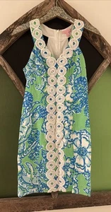 Lilly Pulitzer Trudy Go Go Green Shift Dress Size 0 - Picture 1 of 3