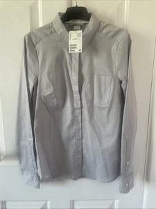 Ladies Brand New H&M Grey Spotted blouse / shirt Size 10 - Picture 1 of 9