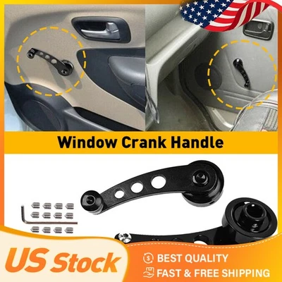 Manija de manivela de ventana de aluminio Billet negro de 4 1/4 para Hot Rod Chevy Ford Chrysler Foto 1 de 4