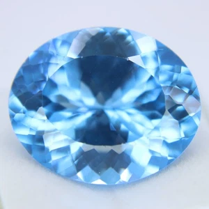 28.60 Ct Certified Natural Jeremejevite Oval Cut Blue Loose Gemstones - Picture 1 of 4