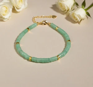 Green Aventurine Beads 4mm Boho Bracelet Stackable Bracelet Healing Crystal Gift - Picture 1 of 4