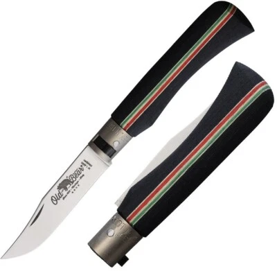 Old Bear Classical Folding Knife 3.13" Satin 1.4060 Steel Blade Wood Handle - Image 1 of 3