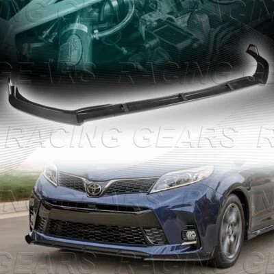 PARAGOLPES DELANTERO ESTILO MP CARBONO LOOK ALERÓN DIVISOR LABIO AJUSTE 18-20 TOYOTA SIENNA Foto 1 de 4