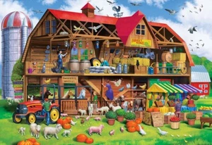 Jigsaw Puzzle Inside Out Family Barn Farm Country Living 1000 EZ Grip piece NEW - Picture 1 of 1