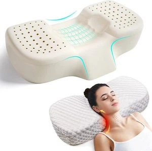 Almohada cervical de espuma viscoelástica para aliviar el dolor de cuello, contorno ergonómico ajustable - Imagen 1 de 16