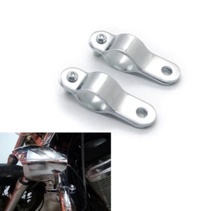 Chrome Turn Signal Fog Light Mount Bracket Clamp For Roll Cage Guard Bar Tube - Picture 1 of 8