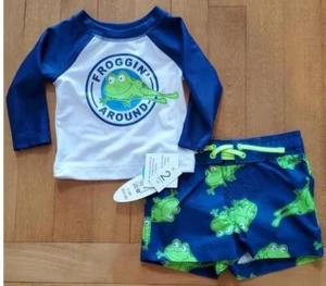 Baby Boys Wave Zone "Froggin' Around" Rashguard Set Size 0/3 3/6 Months NWT - Picture 1 of 1