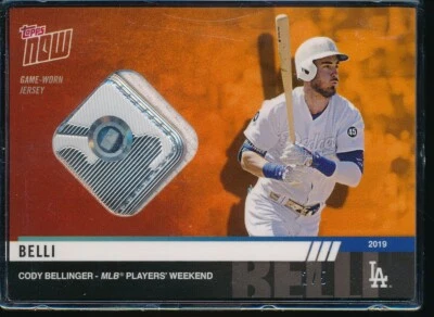 2019 Topps Now Players Weekend Cody Bellinger Orange Jersey Relic #d 2/5 MLB Tag - Image 1 of 2