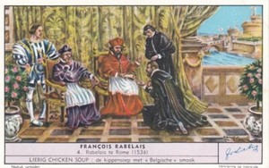Liebig 6 cards V/G:  S1599 Francois Rabelais (Flemish) (1954)