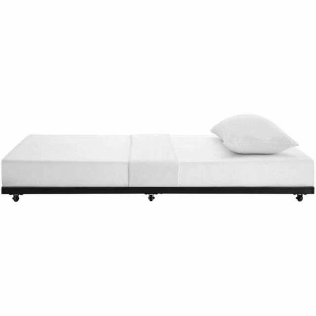 Walker Edison BT40TBBL Trundle Bed Frame - Black