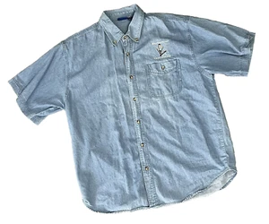 Denim Shirt Mens XL Bourbon Street Button Down Louisiana VTG - Picture 1 of 6
