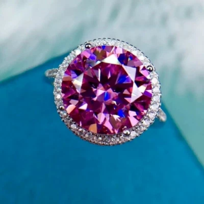 Сертифицированное кольцо из стерлингового серебра 925 пробы с натуральным круглым бриллиантом 2,95 карата VS1 в подарок - Изображение 1 из 4