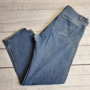 Pantalones de mezclilla vintage Levis Jeans para hombre 42x32 azul 505 lengüeta naranja bolsillos rectos - Imagen 1 de 11