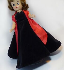 NO DOLL ~ Vintage Tagged 1957 Vogue Jill Dress # 7517 Black Velvet Gown Red Sash