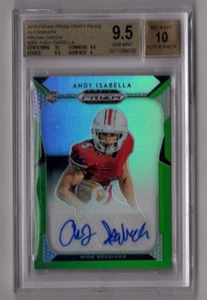 Andy Isabella RC 2019 Prizm Draft Green Auto Umass SSP 4/5 BGS 9.5 /10 Auto - Picture 1 of 3