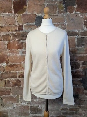 Cardigã Carlisle 100% puro cashmere gola redonda. POSTAGEM GRATUITA DO REINO UNIDO - Imagem 1 de 4