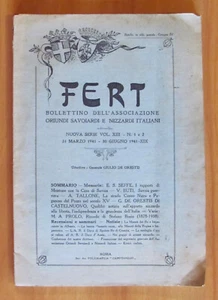 FERT Bollettino Associazione Oriundi Savoiardi e Nizzardi Italiani N.1/2 1941* - Picture 1 of 5