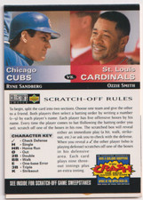 1994 Upper Deck Collector's Choice Scratch Offs Ryne Sandberg/Ozzie Smith Cubs