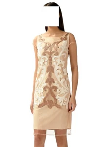 Alba Moda Cocktail Kleid mit Kurbelstickerei beige Gr. 46 0123566773 (G) - Bild 1 von 6