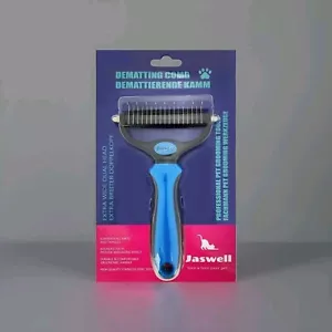 JASWELL Pet Grooming Tool Dematting Comb for Dogs/Cats 2 Sided Undercoat Rake - Picture 1 of 8