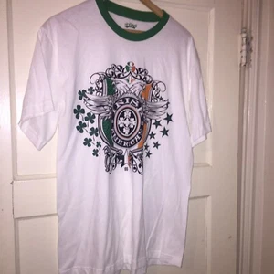 Vintage St. Patrick's Day Ringer T-Shirt Size Large Shirt Irish American 100% - Picture 1 of 5