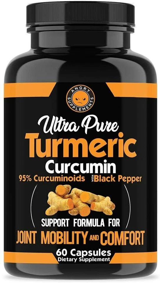 Angry Supplements Ultra Pure Turmeric Curcumin 60 Capsules