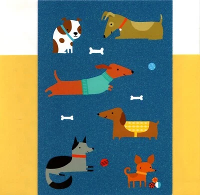 Tarjeta de felicitación surtida de razas de perros cachorros en blanco interior sello  Foto 1 de 2