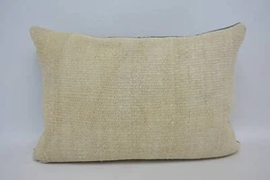 Throw Kilim Pillow, 20"x28" White Cushion Case, Turkish Kilim Pillow - Picture 1 of 6