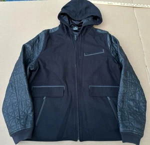 Men’s Nike Air Jordan Jacket XL Leather Wool - Picture 1 of 21