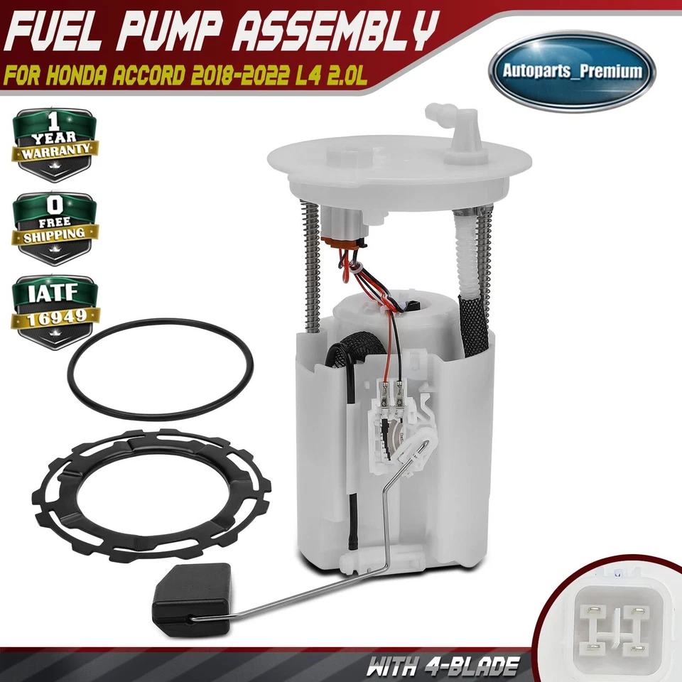 Fuel Pump Assembly w/ 4-Blade for Honda Accord 2018 2019 2020 2021 2022 L4 2.0L - Image 1 of 4