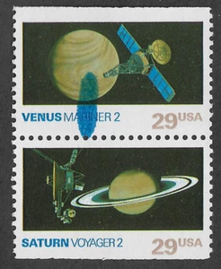 US #2569 & 2574 (1991) Venus and Saturn - MNH - EFO: UFO - Blue blob {Aliens!} - Picture 1 of 2