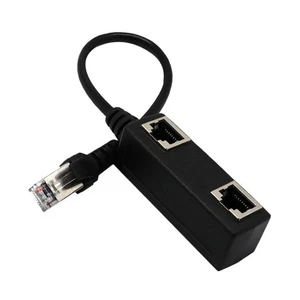 33cm Cable Male to 2 Female Ethernet LAN Network Extension - Afbeelding 1 van 7