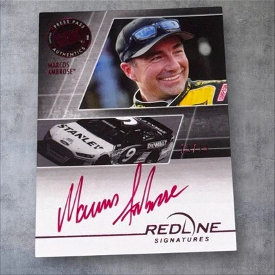 Marcos Ambrose PACK PULLED signed card 2015 PRESS PASS REDLINE SIGNATURES 15/15 - Image 1 of 2