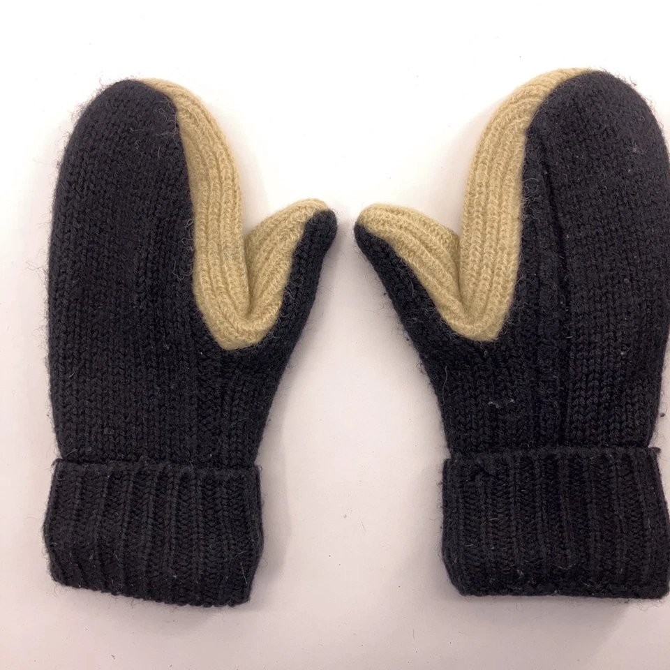 Suéter Reciclado Negro Beige Invierno Mitones Forrados de Vellón Talla L Foto 1 de 4