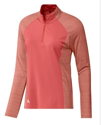 Nuevo Pullover Adidas Cuarto Cremallera Cuello Simulado Escarlata Mujer Mediano Foto 1 de 4