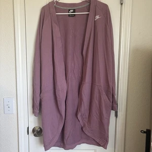 Nike Cardigan Donna Rally Relaxed Ricamato Logo Viola - Taglia XL - Foto 1 di 6
