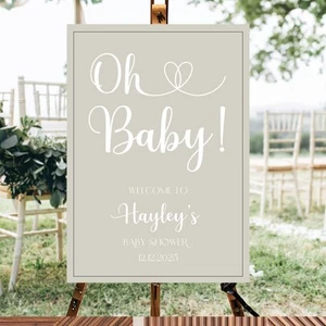 Baby Shower Personalised Welcome Sign - Picture 1 of 5