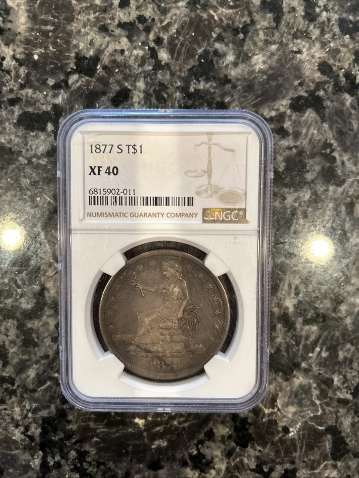 1877 s trade dollar NGC XF-40 - Image 1 of 3