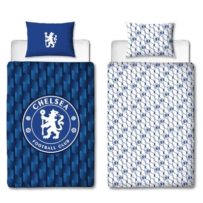 CHARACTER WORLD Chelsea Single Duvet Reversible Kids Bedding Blue Football Club Quilt Cover Set