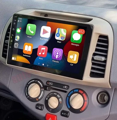 4+64G Android 15 CarPlay Car Radio Stereo GPS 10.1" For Nissan Micra 2002-2009