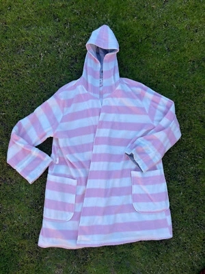PJ Salvage Pink Robe With White Grey Heart Love  Size S - Image 1 of 3