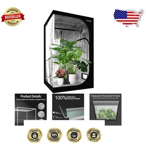 2x2 Grow Tent with High Reflective 600D Mylar - Perfect for Indoor Hydroponics - Picture 1 of 9