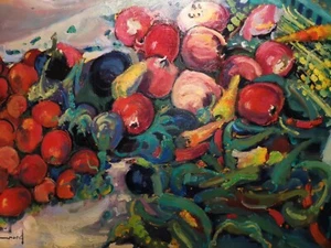 HST XXe, Guy Benard. Nature morte fruits exotiques GUATEMALA 65x81cm 25F - Imagen 1 de 7