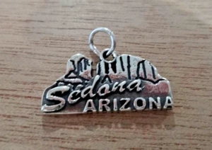 22x12mm dice Sedona Arizona con montañas dije plata esterlina - Imagen 1 de 3