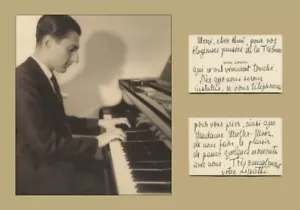 Dinu Lipatti (1917-1950) - Pianista rumeno - Stupendo biglietto da visita firmato - COA - Foto 1 di 4