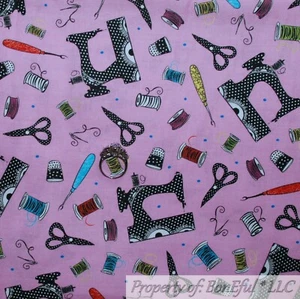 BonEful Fabric FQ Cotton Quilt Pink Sewing Machine Craft Table Tool Scissor SALE - Picture 1 of 13