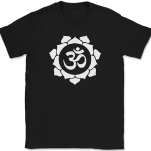 Om Flower T-Shirt Hindu Buddhist Religious Spiritual Graphic Gift Tee - Picture 1 of 10