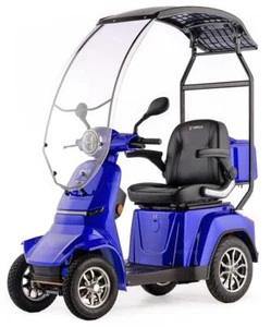 Scooter Eléctrico para Mayores GRAVIS con Parabrisas y Techo AZUL - Imagen 1 de 10