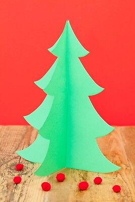 3D STANDING XMAS TREE Die Cuts 25x21cm Decorate Kids Craft Xmas Kit Christmas • 33.72€