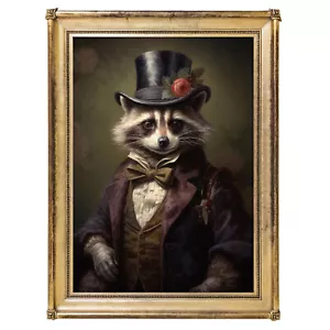Estampado mapache, estampado de arte animal, decoración del hogar, arte vintage, arte de pared - Imagen 1 de 9